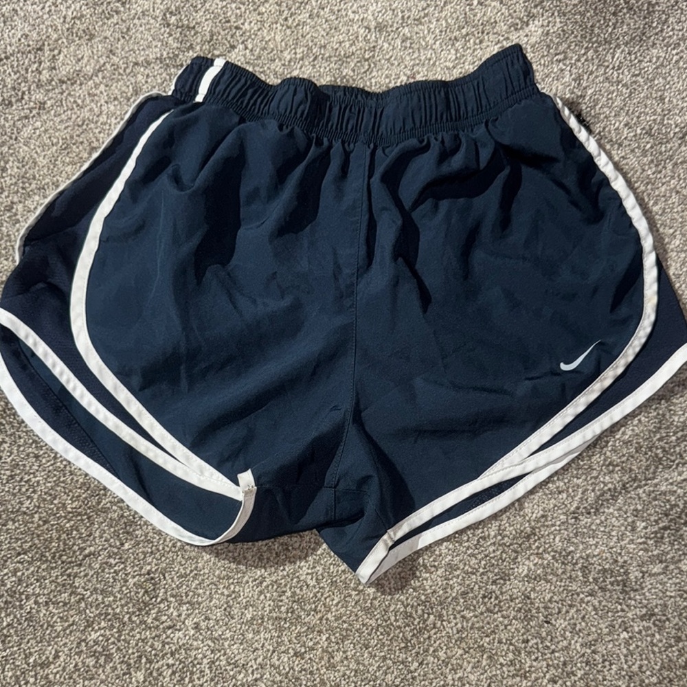 Nike White and Blue Athletic Shorts Retro Design